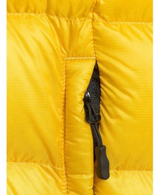 Men's trekking down jacket with natural filling - yellow