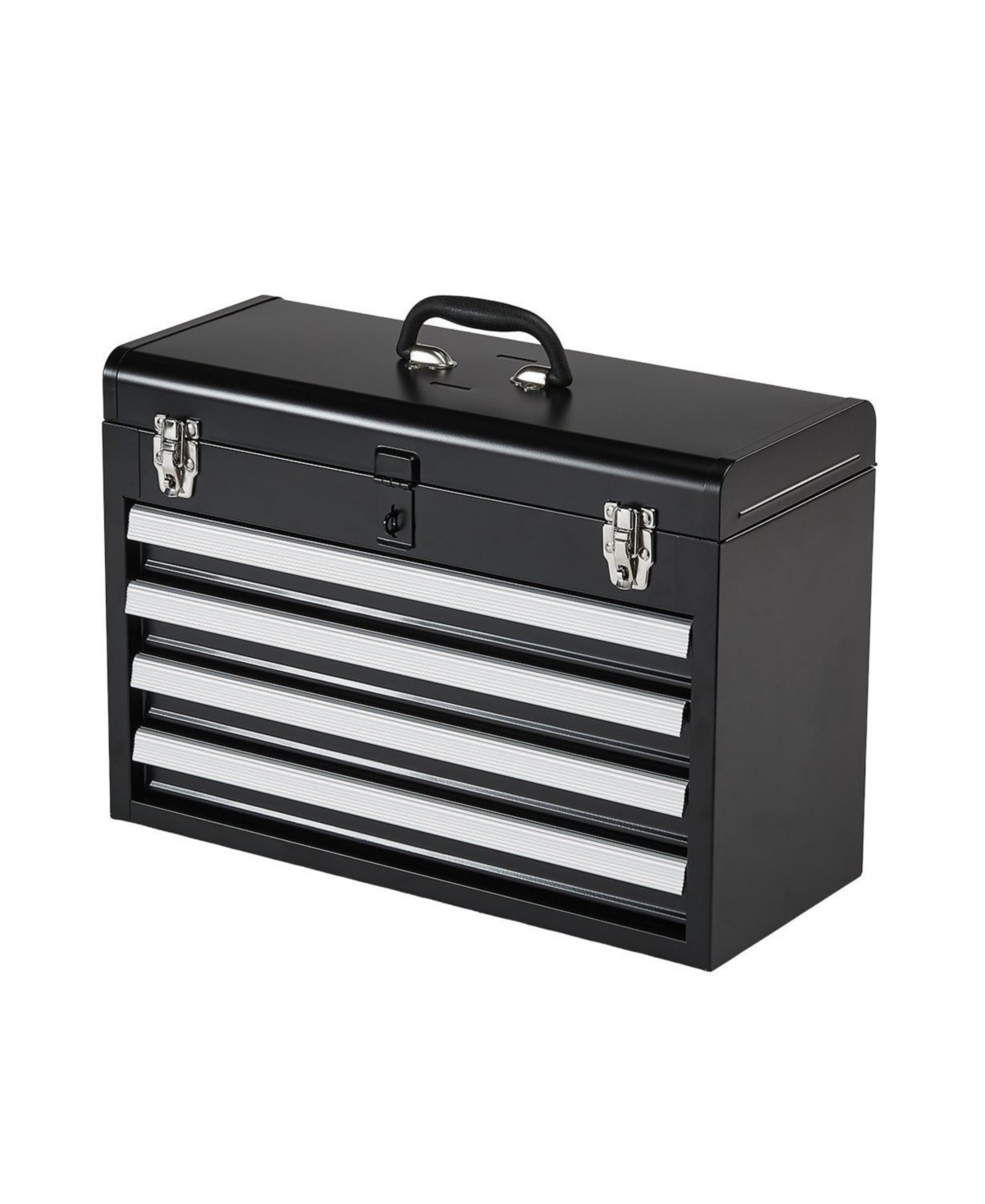 Mecale Metal Tool Box, 20.5", Portable 4-Drawer Tool Chest, Eva Liners, Locking Ball-Bearing Slides, Powder-Coat