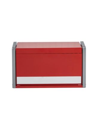 Metal Tool Box, 8.6", Portable 3-Drawer Tool Chest, EVA Liners, PP Feet, Ball-Bearing Slides, Powder-Coat, Red