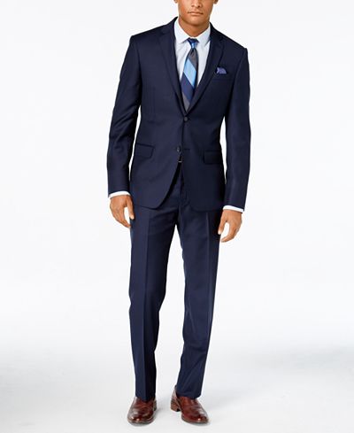 DKNY Navy Solid Extra-Slim-Fit Suit