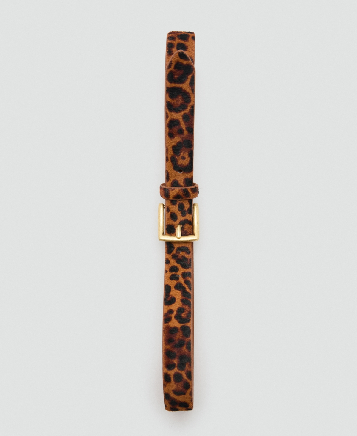Mango Women's Leopard Fur Leather Belt