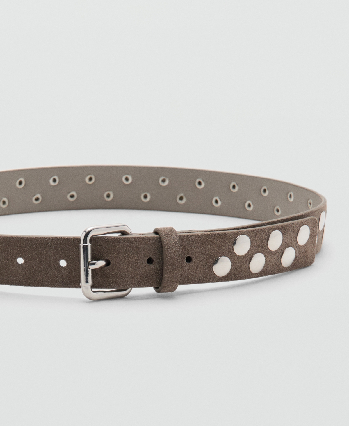 Mango Women's Studded Suede Belt