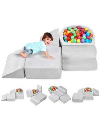 Foam Climbing Blocks, 5-Piece Set w/ Ball Pit (Balls Not Included), Indoor Climb & Crawl Playset, 6M-3Y