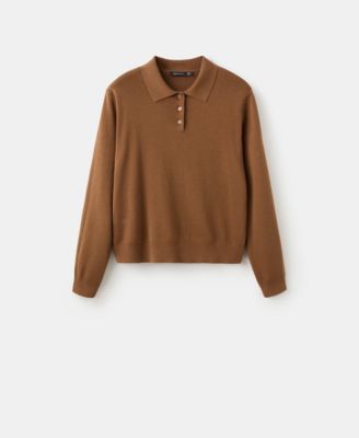 Women's Polo Collar Wool Sweater