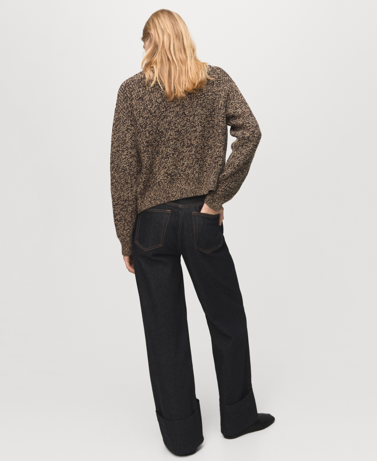 Mango Women's Turned-Up Straight Jeans