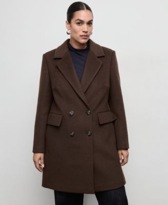Women's Double-Breasted Wool Blend Coat