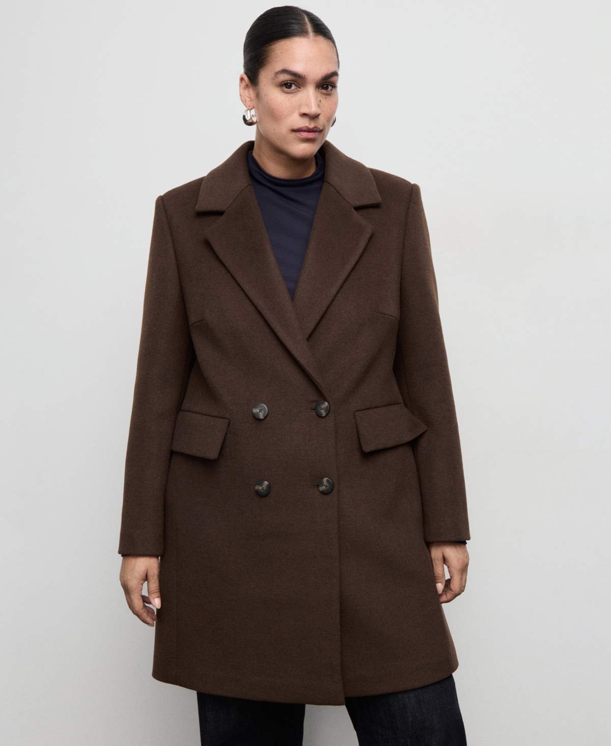 Mango Women's Double-Breasted Wool Blend Coat