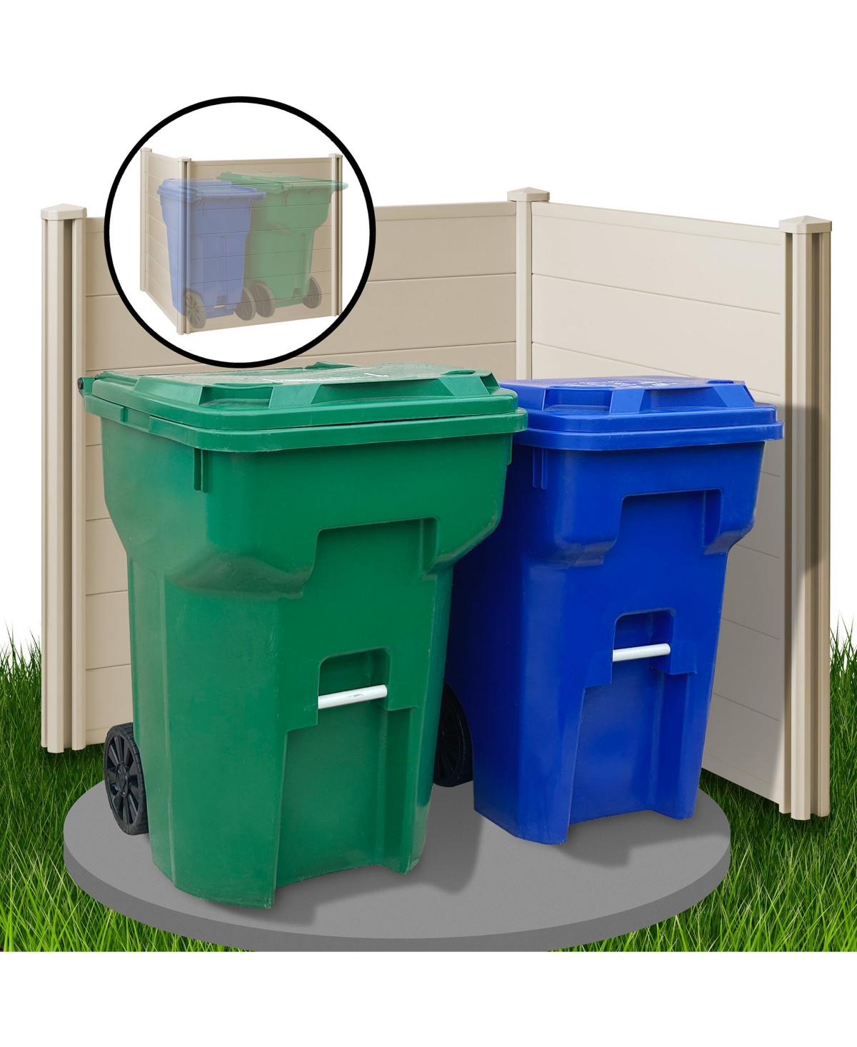 Casafield 42" x 42" Privacy Screen - Outdoor Vinyl Fence Panel Enclosure for Ac / Trash Bins / Pool Equipment - Tan