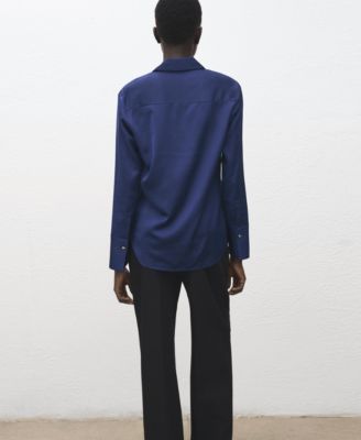 Women's Satin Finish Flowy Shirt