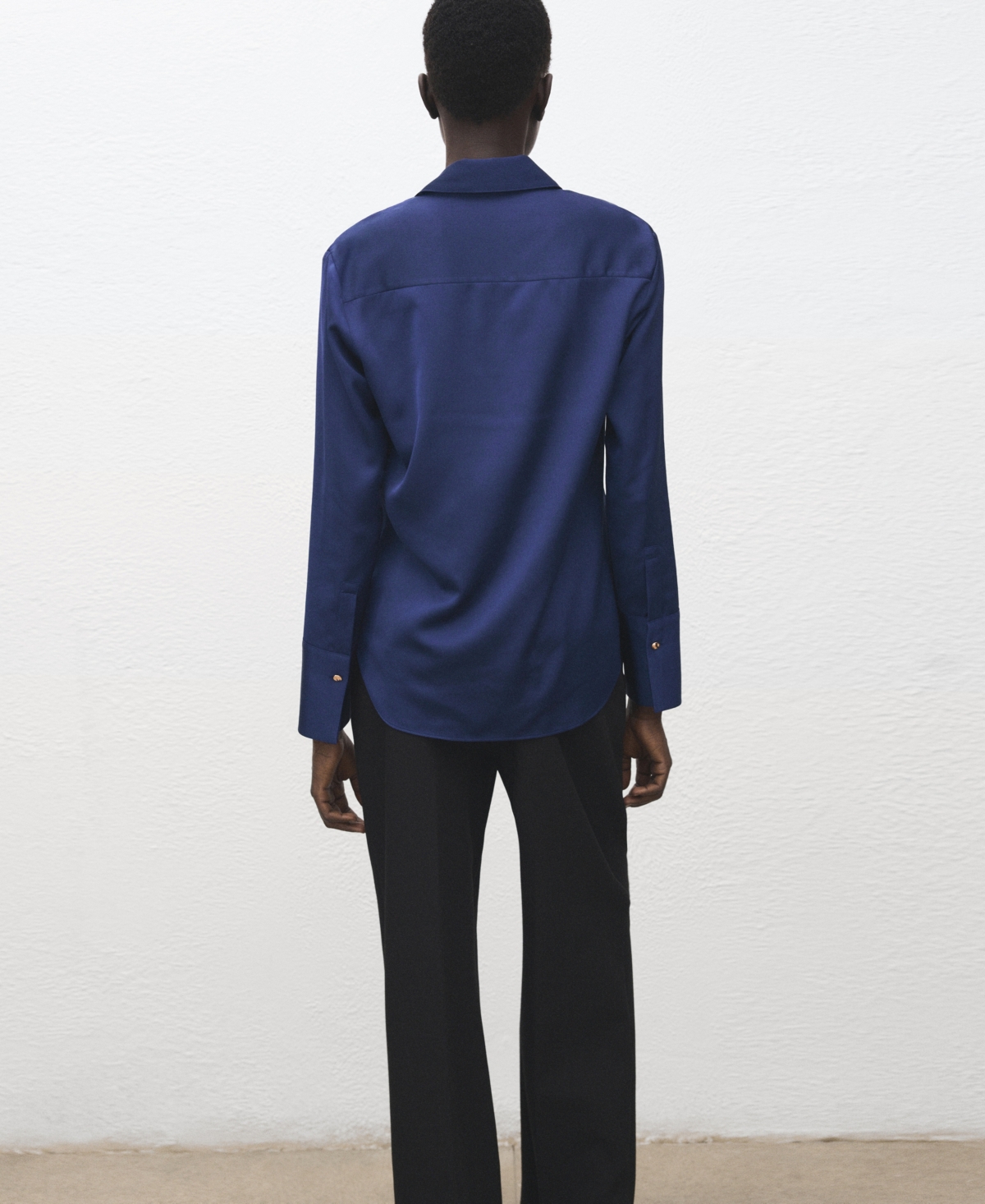 Mango Women's Satin Finish Flowy Shirt