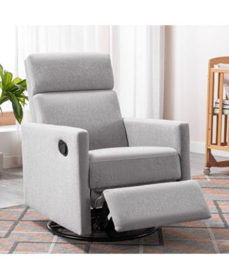 Modern Upholstered Nursery Chair Rocker Plush Seating Glider Swivel Recliner Chair