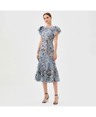 Women's Peri Flutter Sleeve Midi Dresses