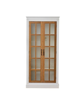 71.2 Inches Freestanding Pantry Cabinet with Glass Doors and Adjustable Shelves