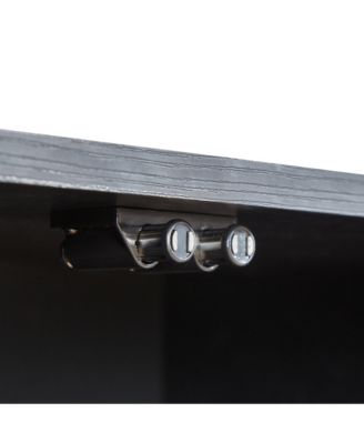 Sideboard Storage Cabinet TV Stand with Wave Pattern, 64" Wooden Vertical Striped Cabinet for Kitchen Bedroom Entryway