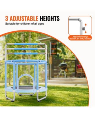 Kids Trampoline, 55" (4.6 ft), Enclosure Net & Basketball Hoop, Indoor/Outdoor, Ages 3