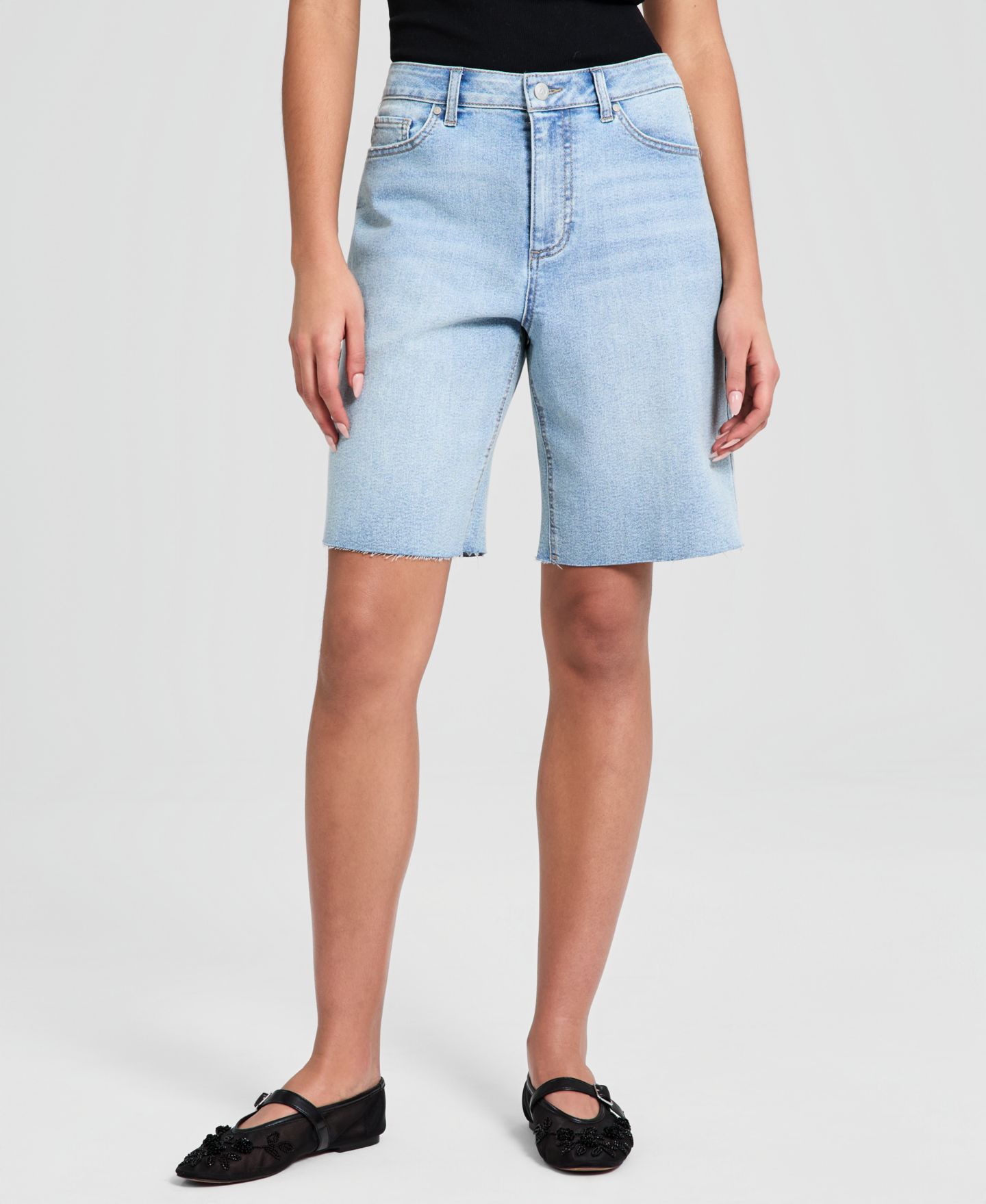 Женские шорты And Now This High-Rise Cut-Off Denim Shorts, цвет: Светлая варка — фото 3