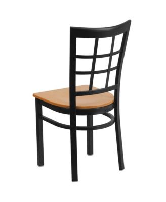 2 Pack Window Back Metal Restaurant Chair