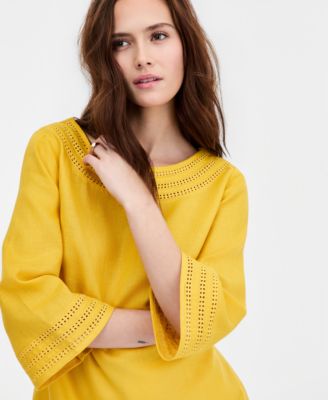 Women's 3/4-Sleeve 100% Linen Blouse