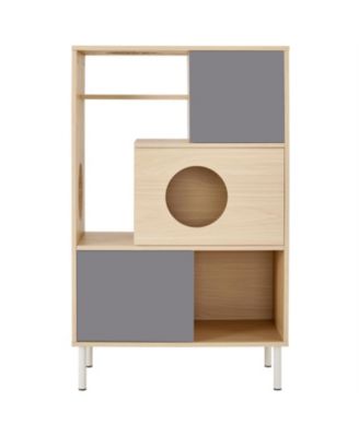 Cat House with Storage, Cat Litter Box Enclosure, Hidden Storage in Natural