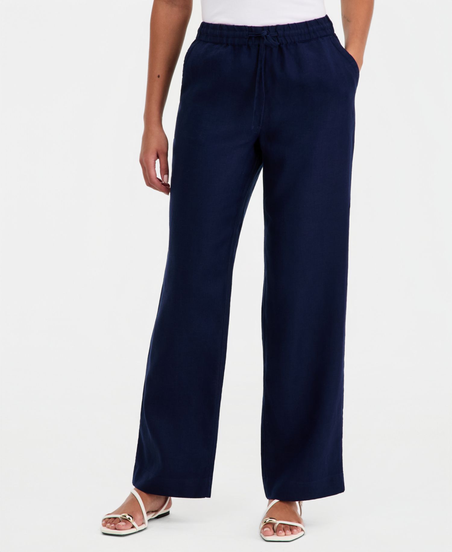 Women's 100% Linen Drawstring Pants