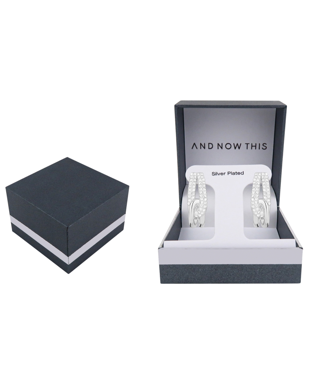 And Now This Crystal Interlock J Hoop Earrings