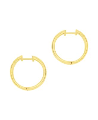 Crystal Center Graduated Hinged Hoop Earrings