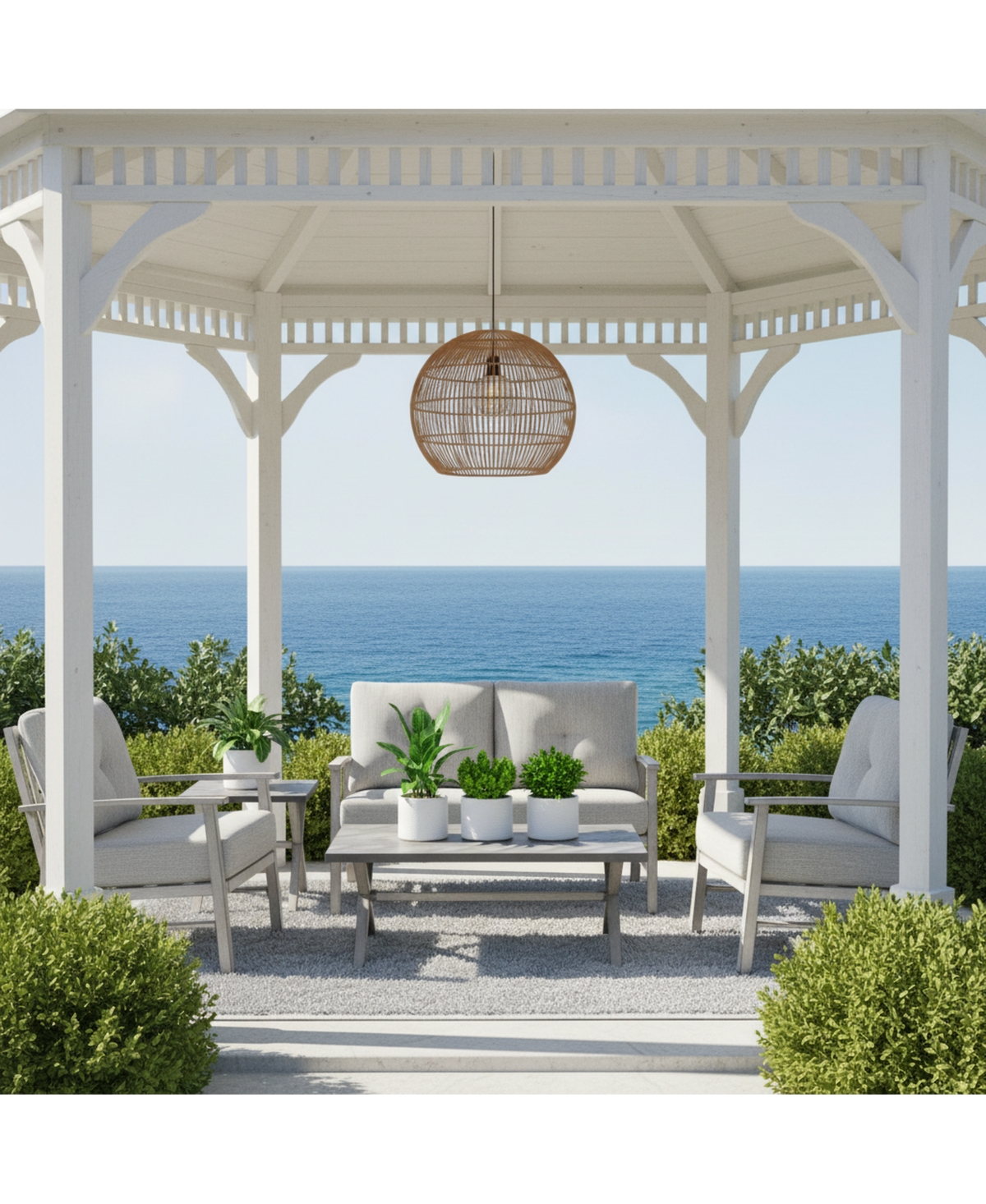 Mondawe 5-piece Aluminum Patio Conversation Set with Loveseat