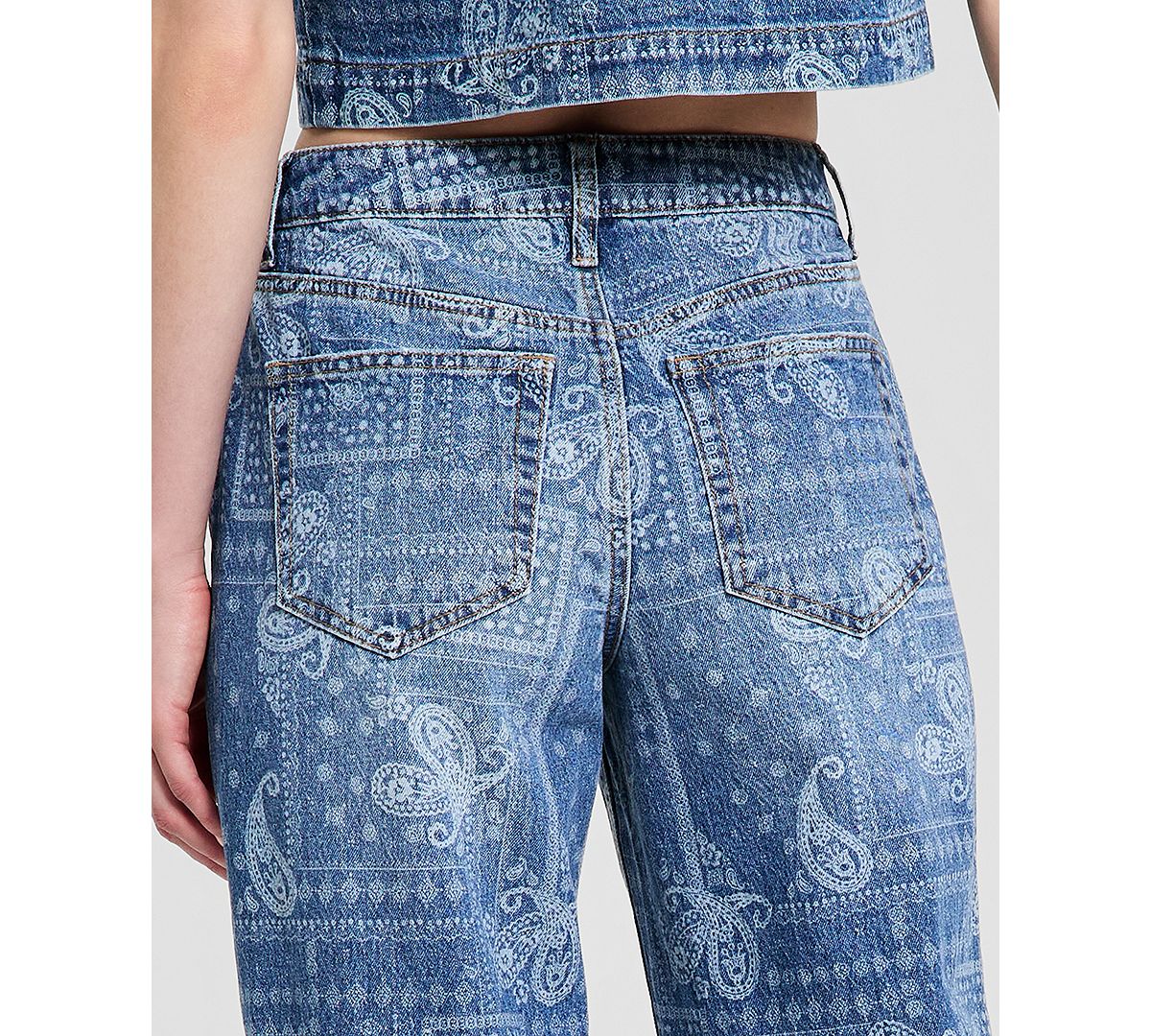 And Now This Women's High-Rise Bandana-Print Jeans, Macy's Exclusive view 5 — MAYCSS fashion products