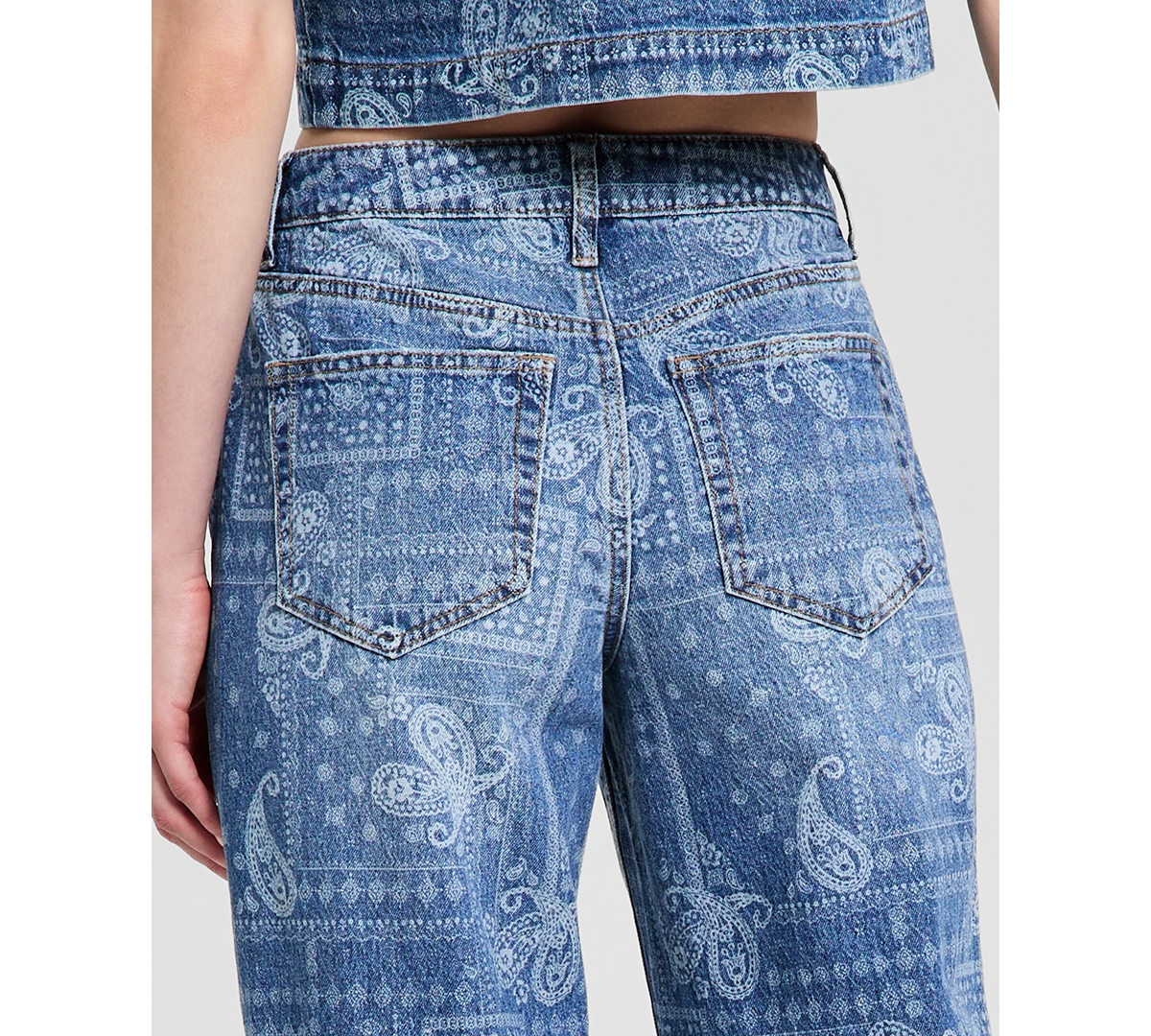 And Now This Women's High-Rise Bandana-Print Jeans, Macy's Exclusive