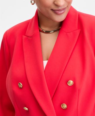 Plus Size Faux Double-Breasted Blazer