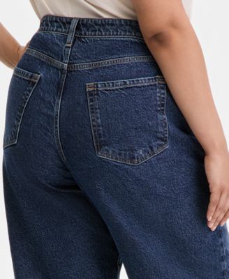 Plus Size High Rise Barrel Jeans