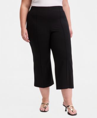 Plus Size High Rise Pull-On Ponte Pants