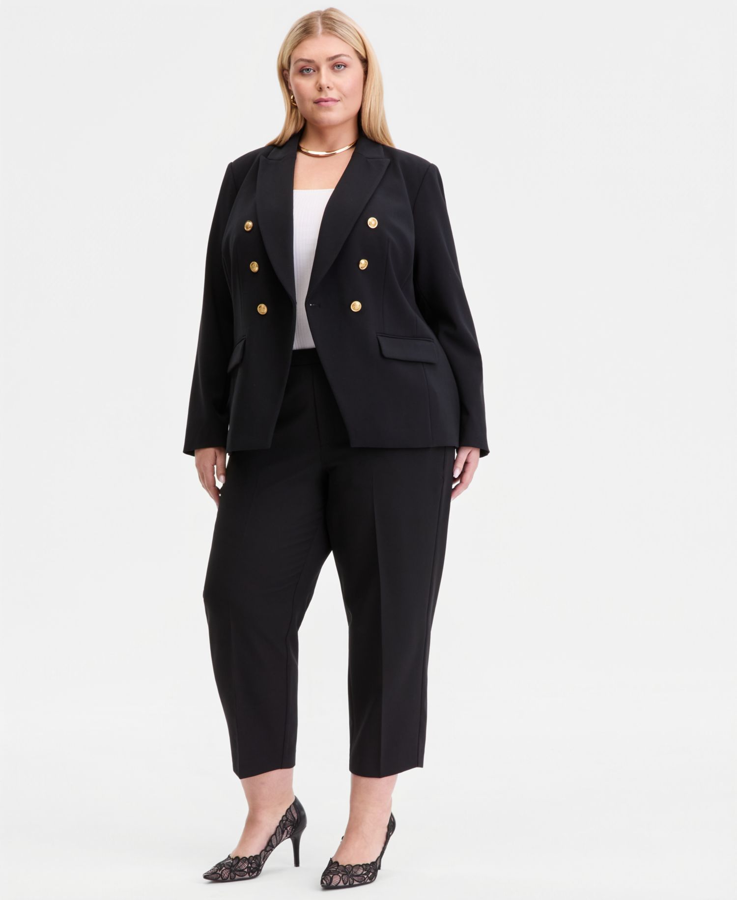 Plus Size High Rise Pull-On Ponte Pants