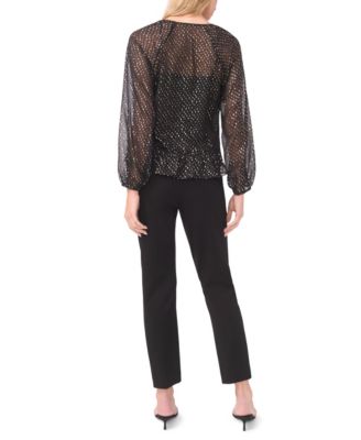 Women's Ruffle Front Long Sleeve Top