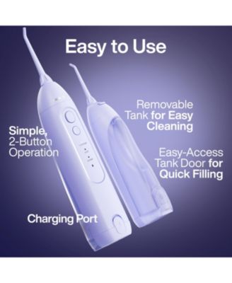 Icon Electric Water Flosser - 150ml Tank, Cordless Rechargeable, Waterproof, Portable Oral Irrigator (Purple)