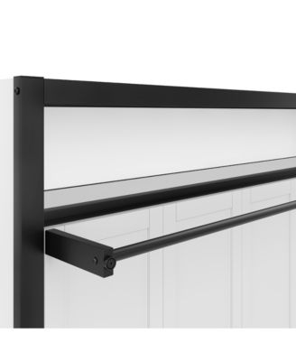 Twin Size Murphy Bed with Shelves, Metal Wall Bed with Foldable and Space-saving Design,Black