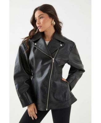 Women's Faux Leather Biker Jacket