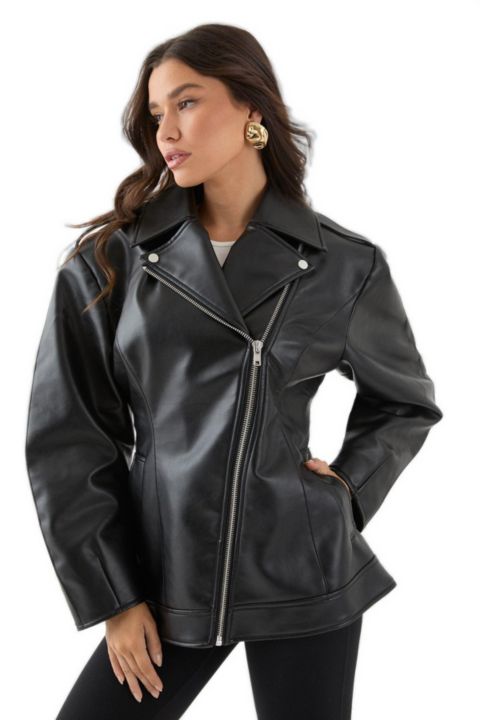 Женские куртки MissPap Women's Faux Leather Biker Jacket
