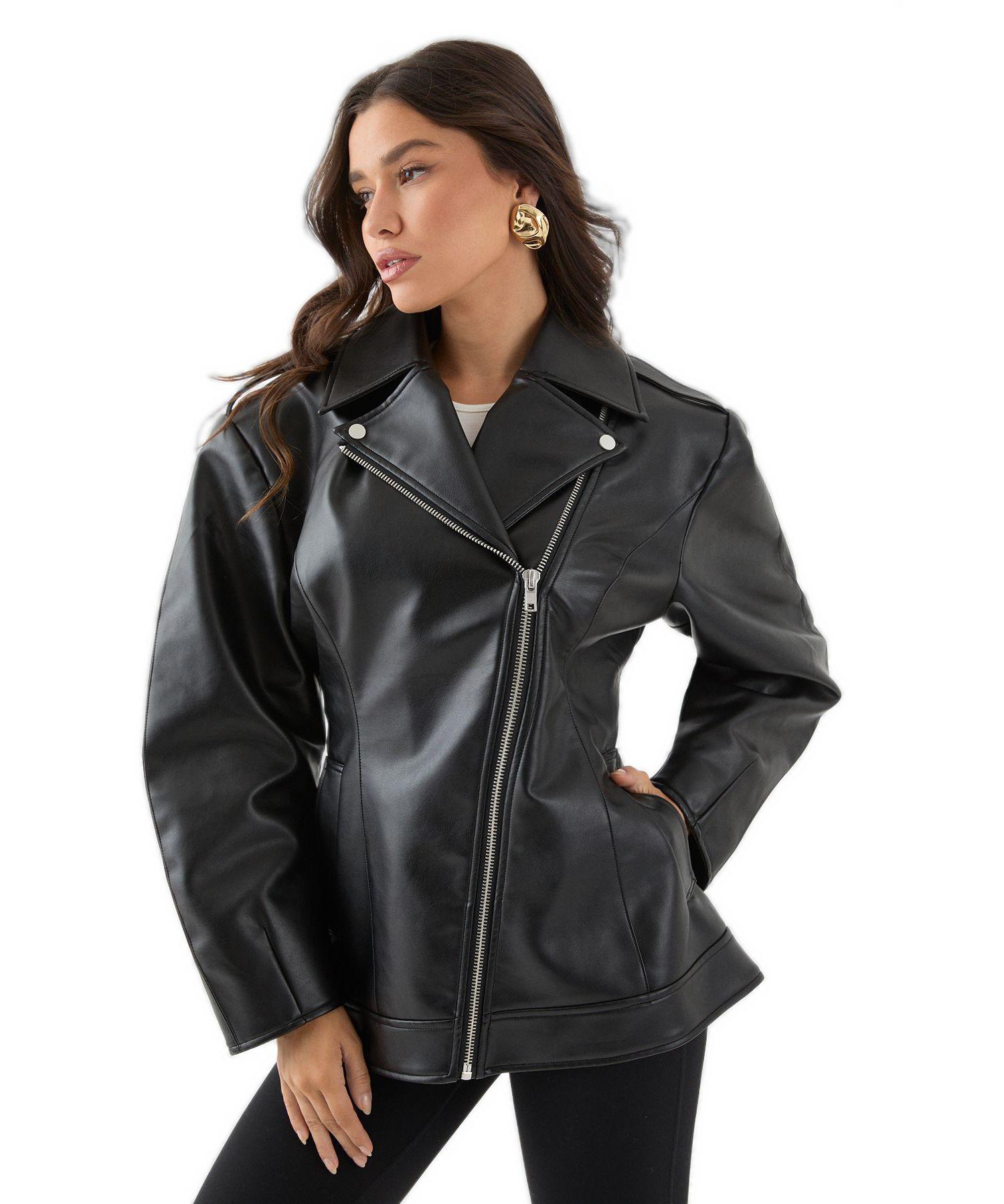 Women's Faux Leather Biker Jacket