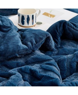 Tiger Plush - Oversized Comforter Set - Navy