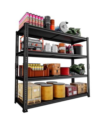 4-Tier 48 in W x 72 in H x 18 in D Adjustable Solid Plate Heavy Duty Metal Shelving Unit