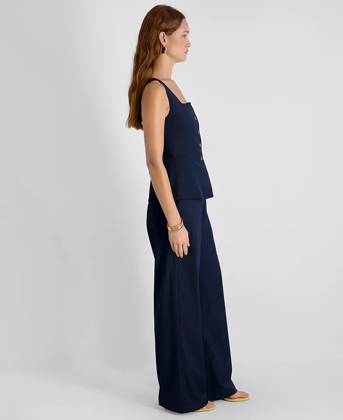 Women's Twill Square Neck Button-Down Top - thumbnail 10