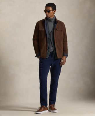 Men's Reversible Suede-Taffeta Shirt Jacket