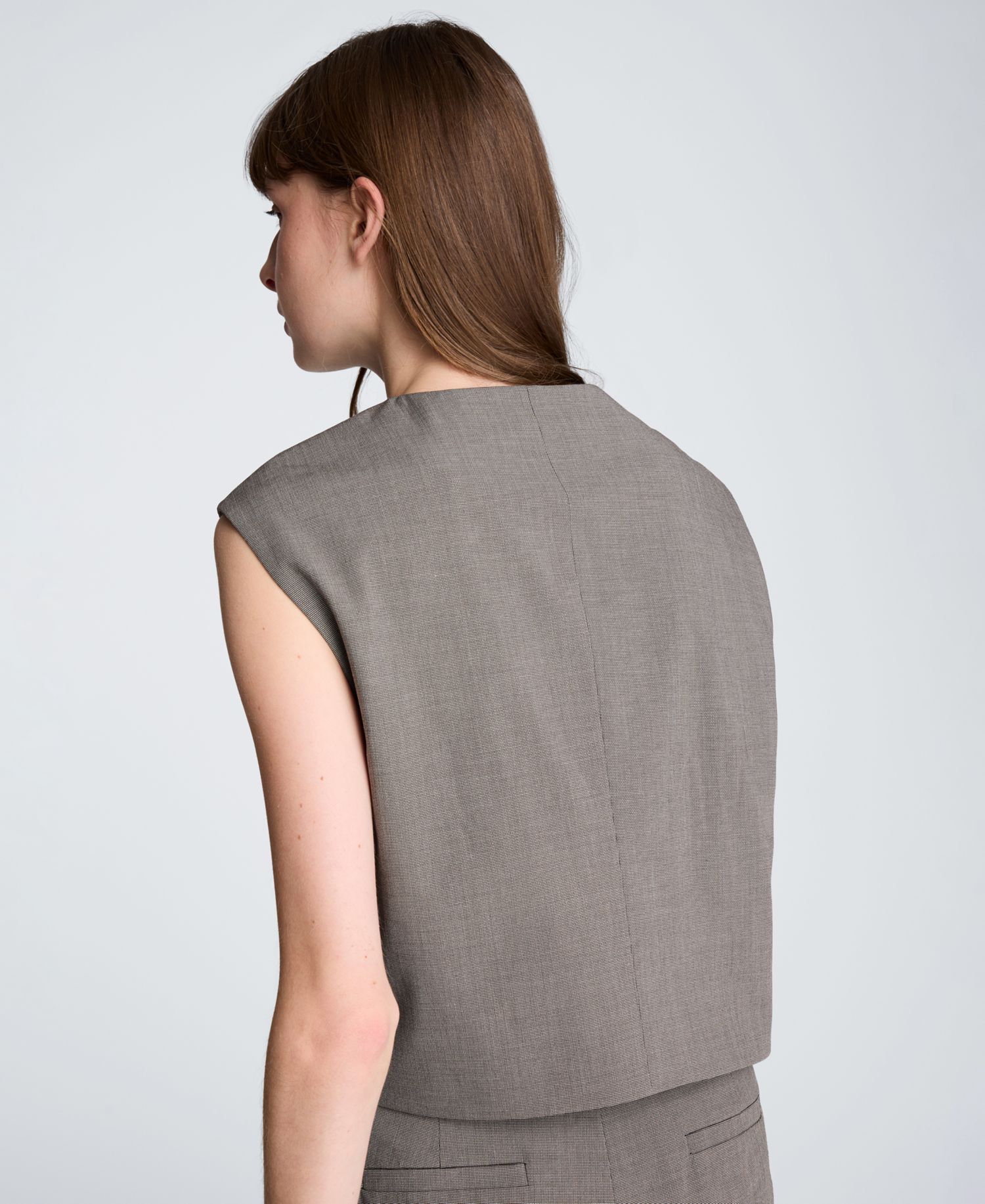 Women's Cropped Four Button Vest