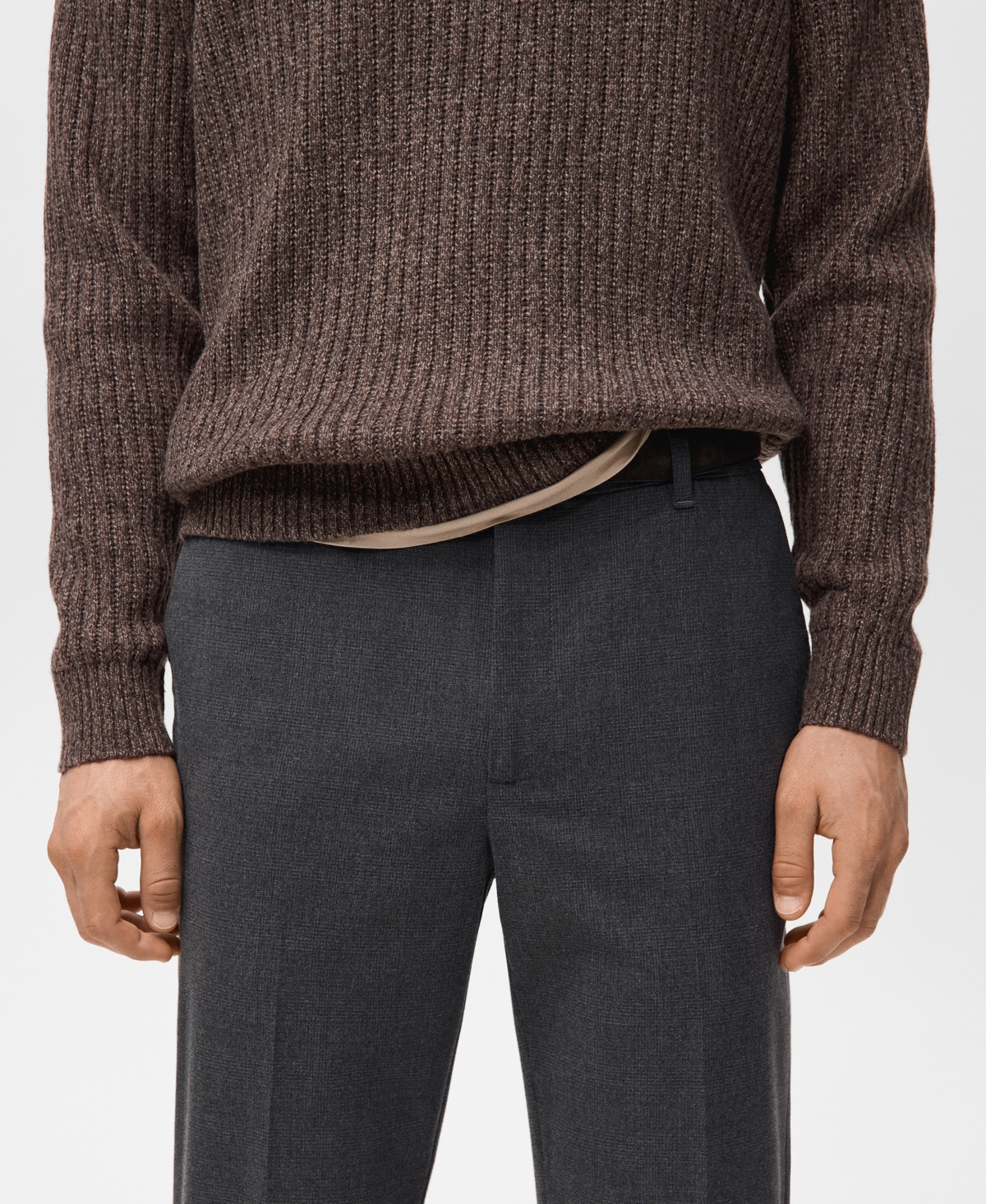 Mango Men's Regular-Fit Pleated Pants