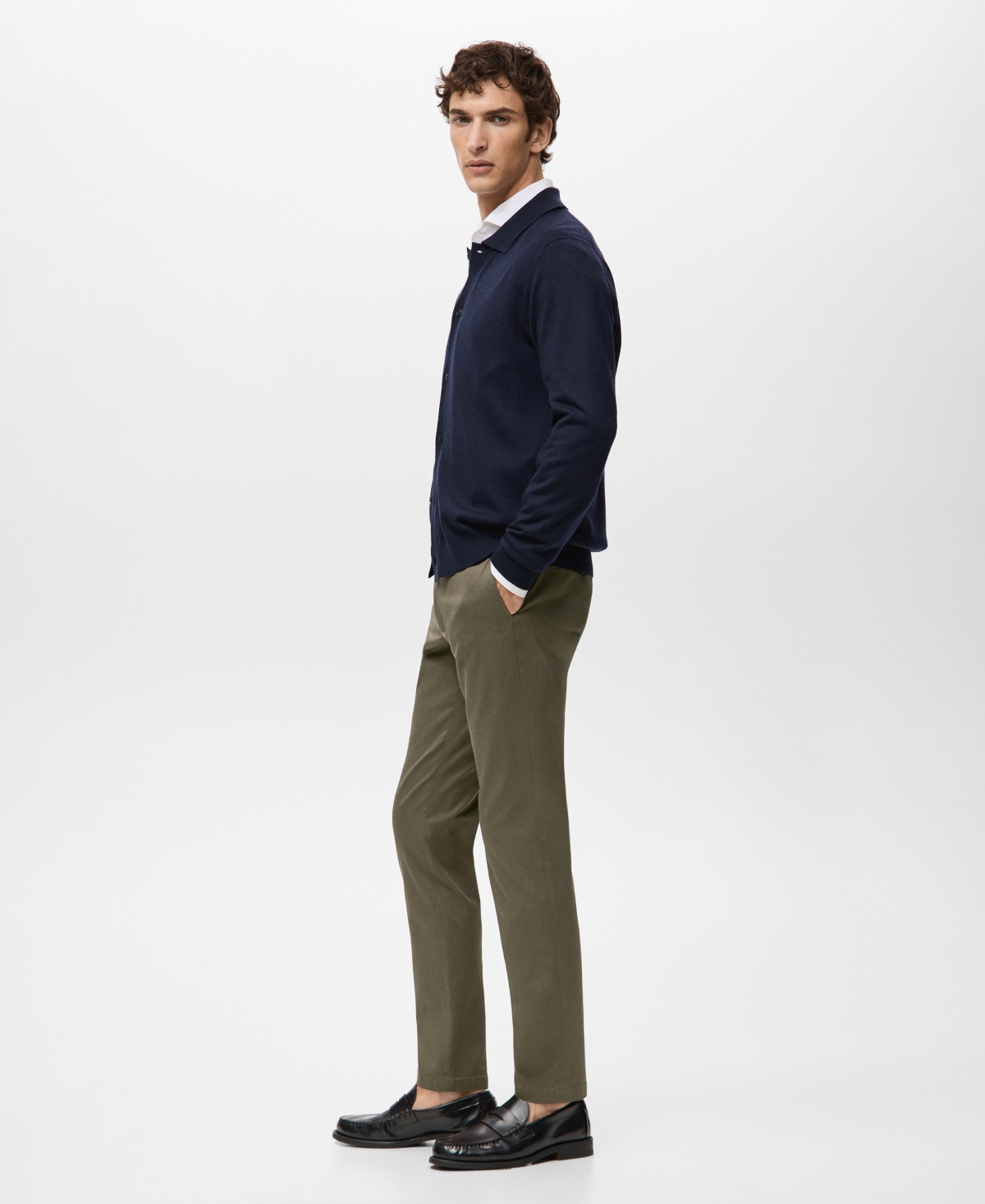 Mango Men's Barna Slim-Fit Twill Chino Pants