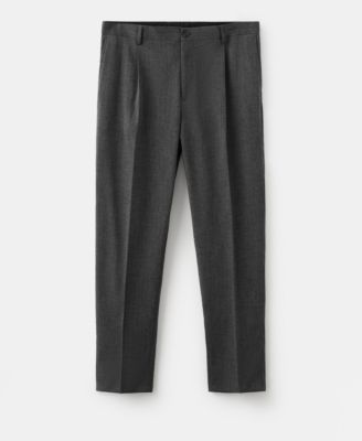 Men's Regular-Fit Pleated Flannel Pants