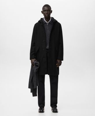 Men's Wool Blend Hooded Coat