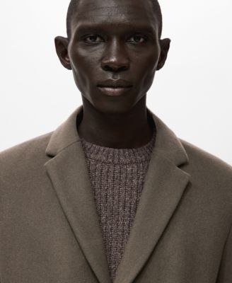 Men's Detachable Inner Collar Wool Coat