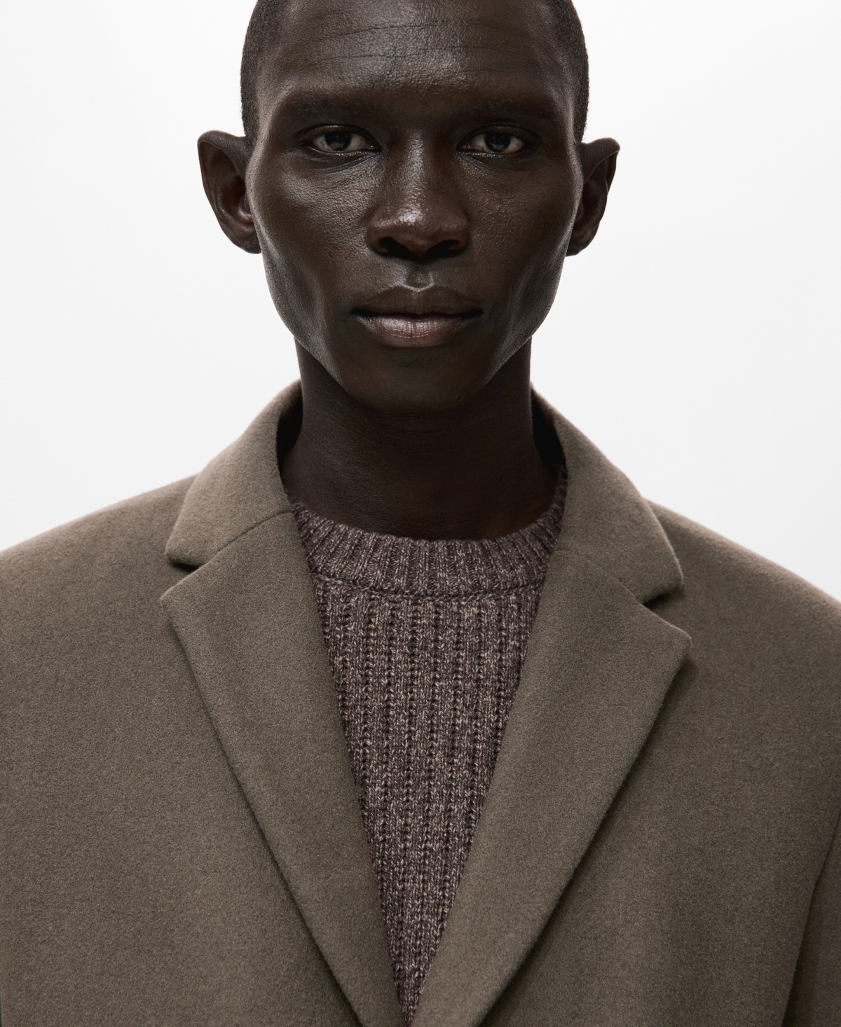 Mango Men's Detachable Inner Collar Wool Coat